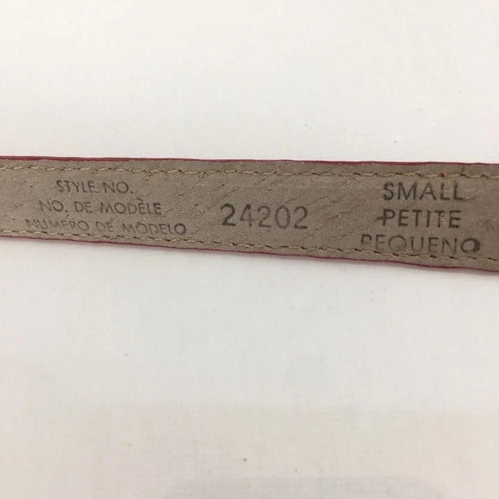 Vintage Liz Claiborne Thin Leather Belt Red VTG 80’s 90”s Women’s Size Small